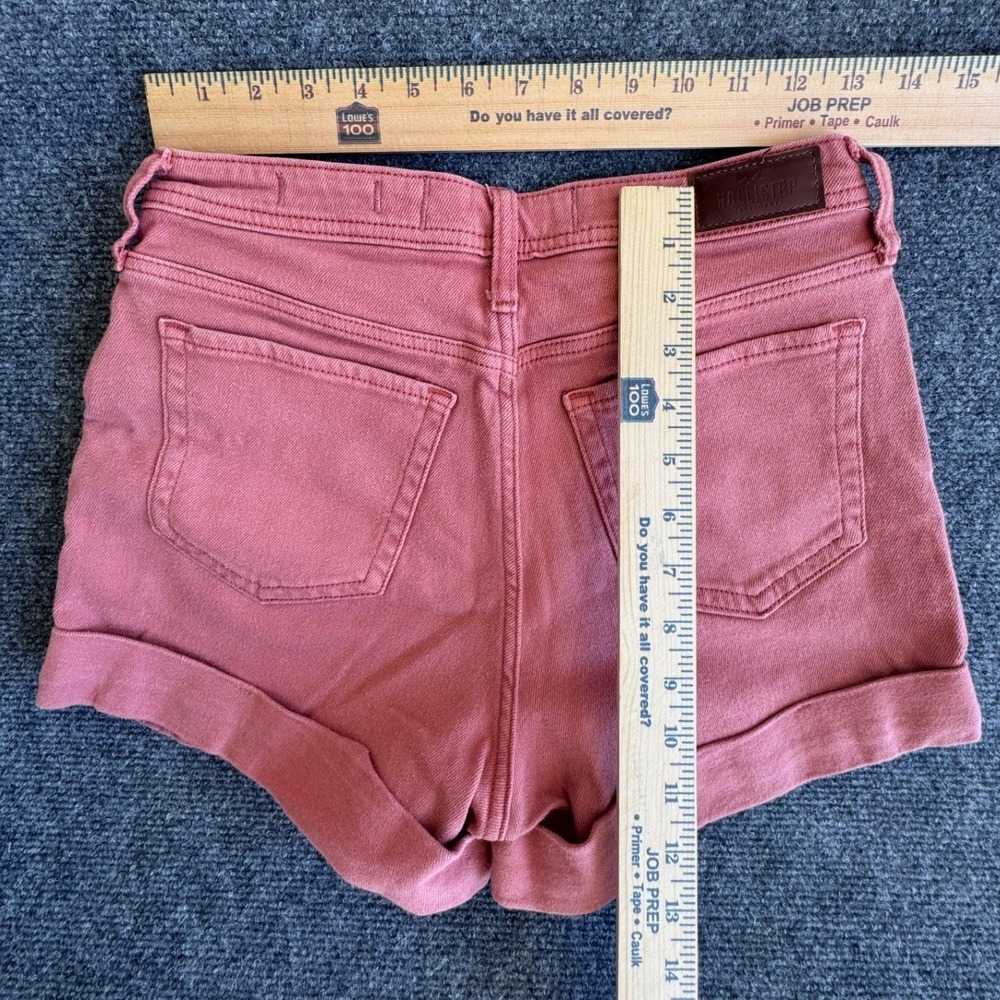 Hollister Pink High-Rise Rolled Hem Jean Shorts - Picture 5 of 5